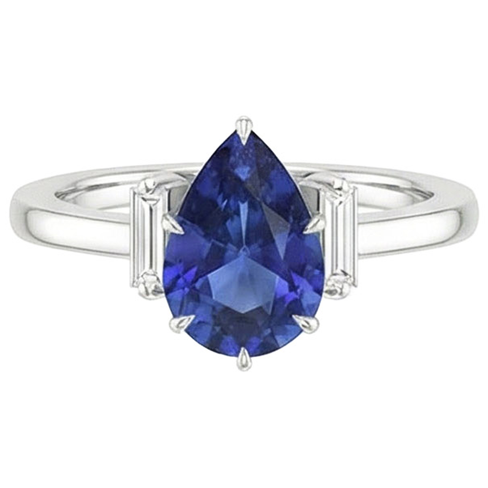 echter baguette diamant 3Karat ring Profilansicht