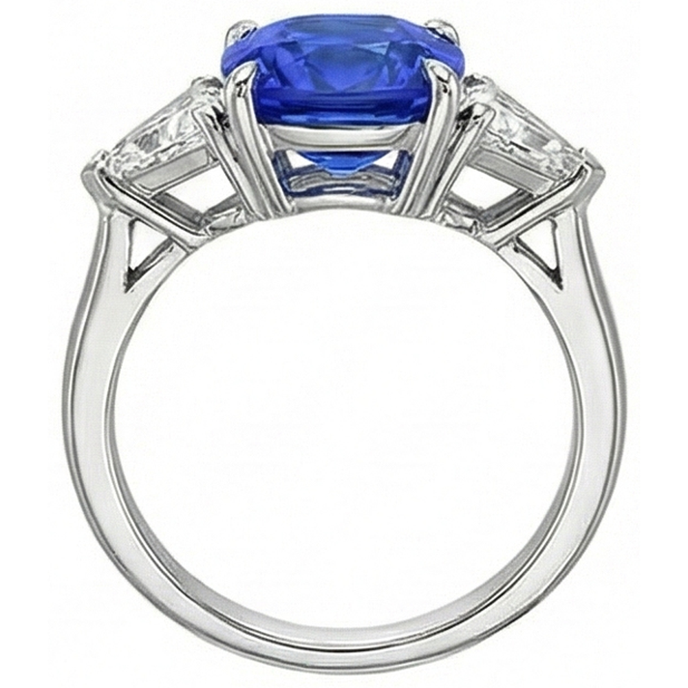 echter oval diamant 3.50Karat ring Seitenansicht