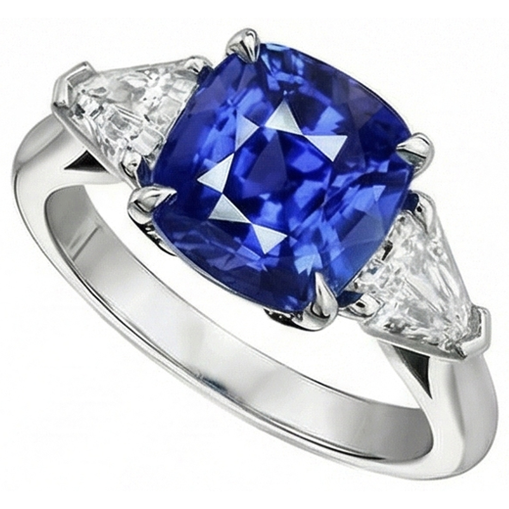 echter oval diamant 3.50Karat ring Draufsicht