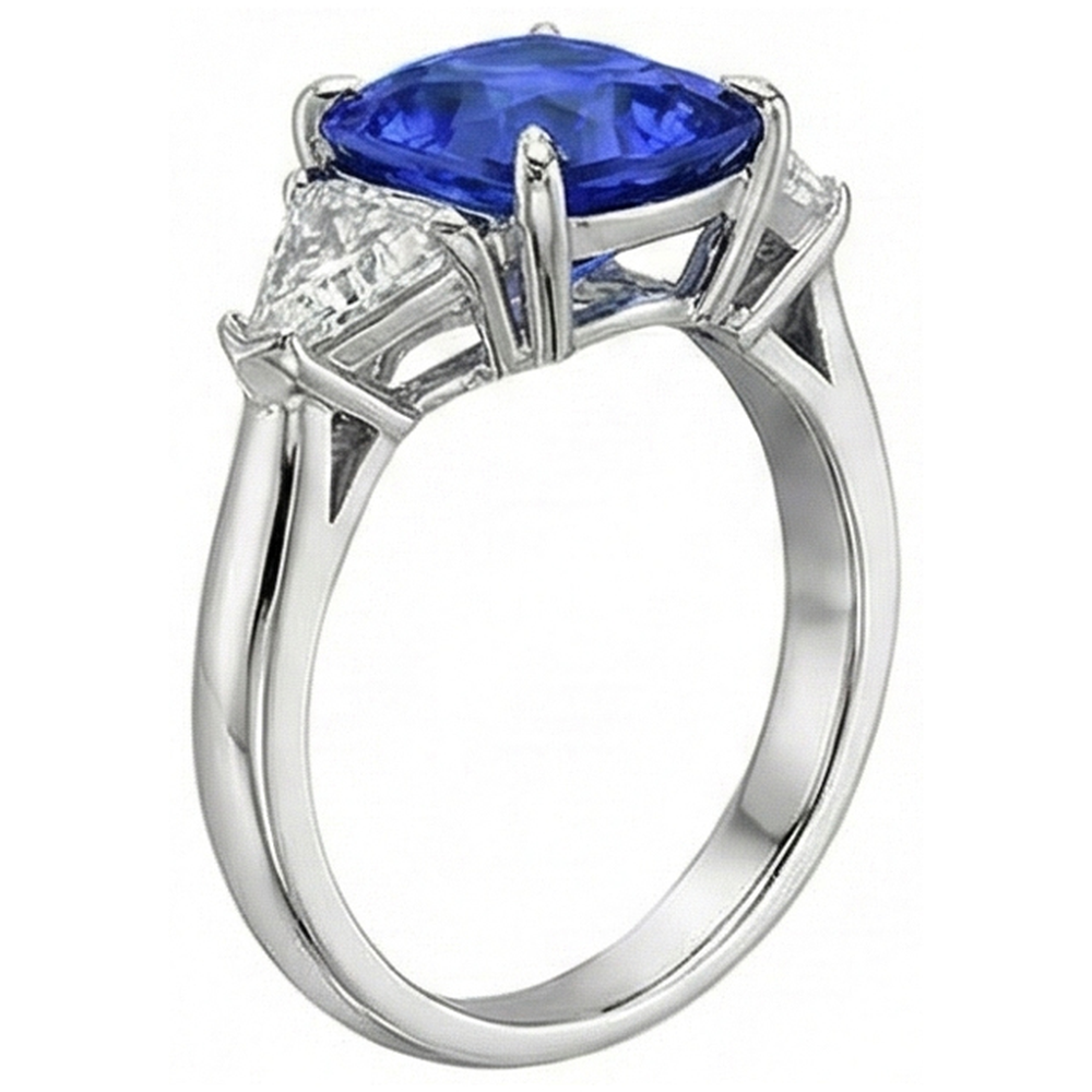 echter oval diamant 3.50Karat ring Profilansicht