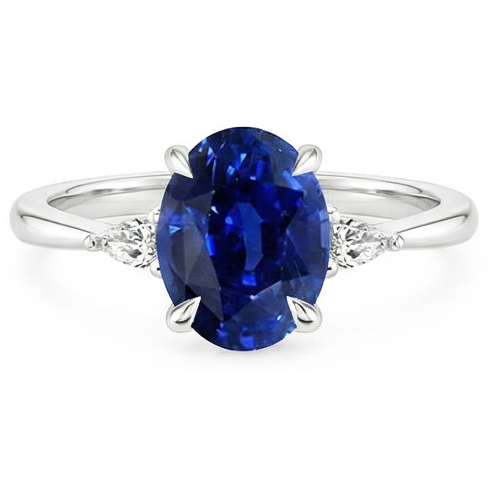 echter oval diamant 2.50Karat ring Profilansicht