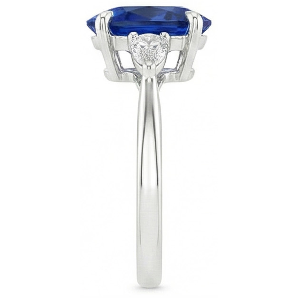 echter oval diamant 2.50Karat ring auf Weiß