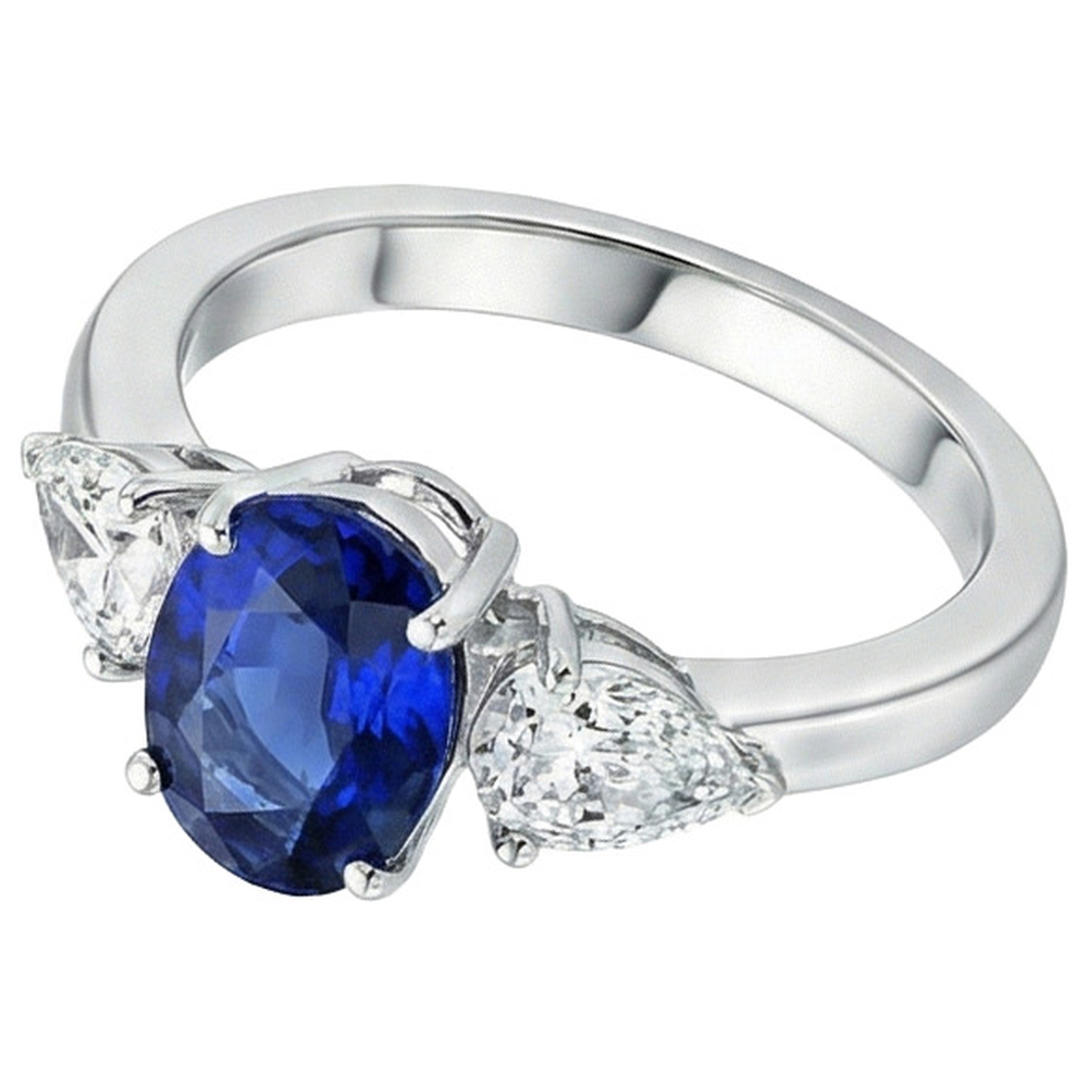 echter oval diamant 5.50Karat ring Draufsicht