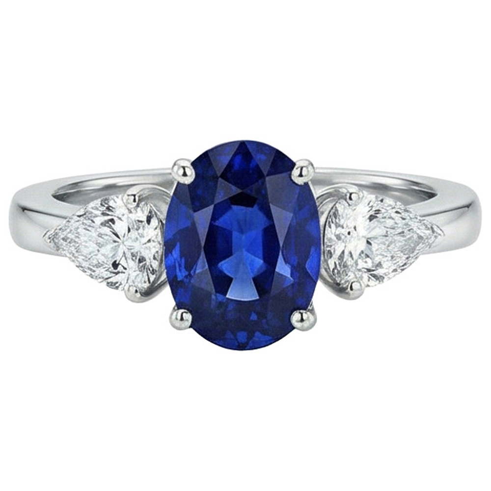 echter oval diamant 5.50Karat ring Profilansicht