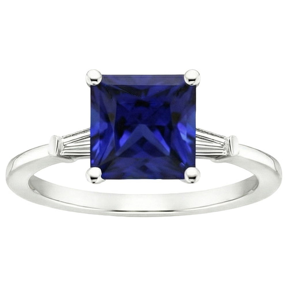 echter princess diamant 5.25Karat ring Profilansicht