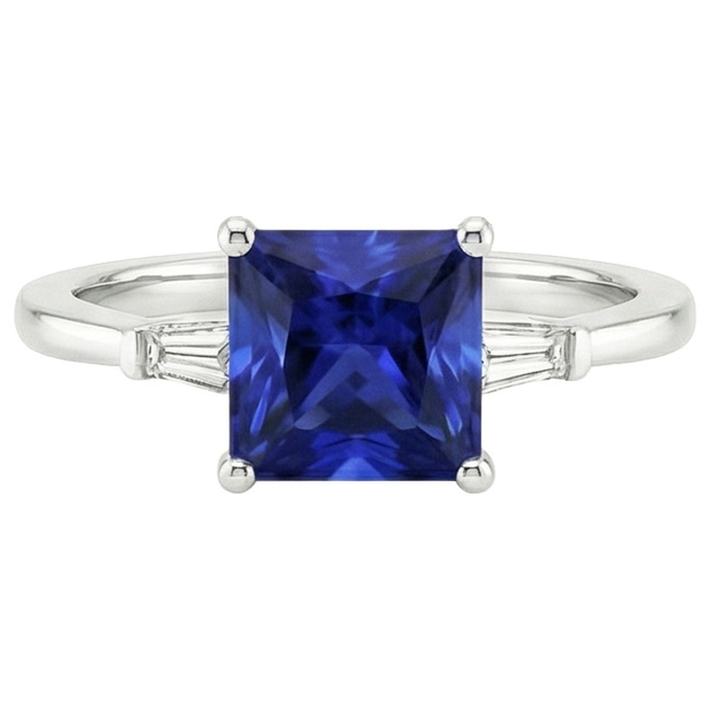 echter princess diamant 5.25Karat ring auf Weiß