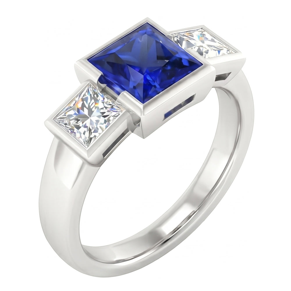 echter princess diamant 2Karat ring Vorderansicht