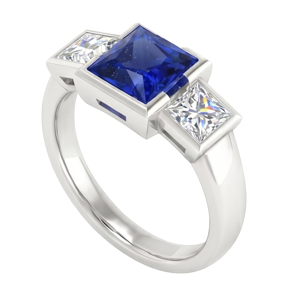 echter princess diamant 2Karat ring Seitenansicht