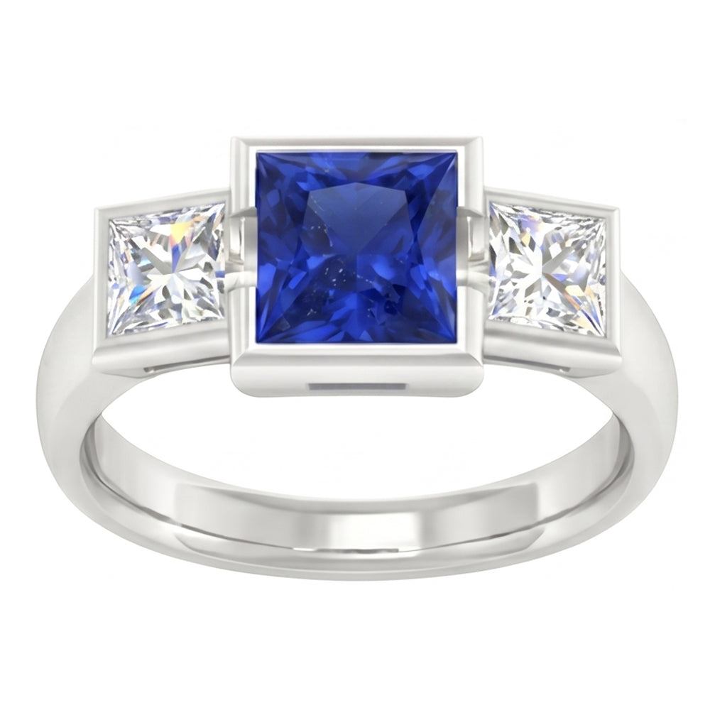 echter princess diamant 2Karat ring Detailansicht