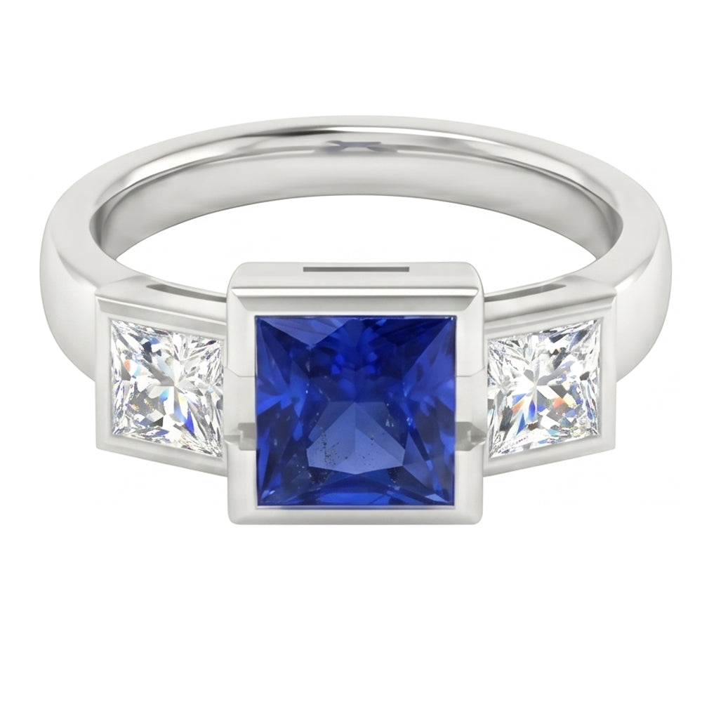 echter princess diamant 2Karat ring Draufsicht