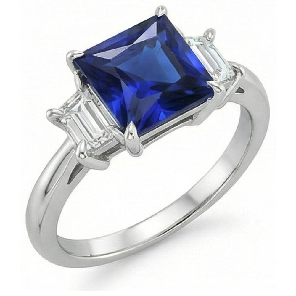 echter princess diamant 5.25Karat ring Seitenansicht