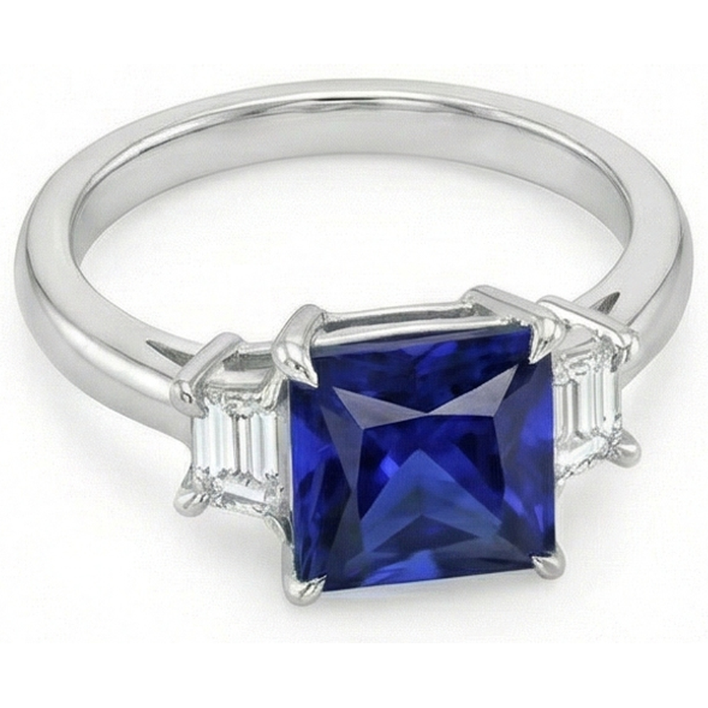 echter princess diamant 5.25Karat ring Draufsicht