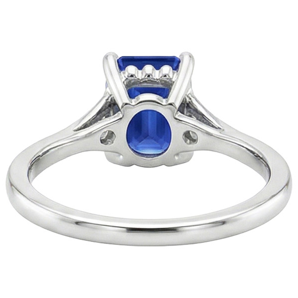 Drei-Steine-Ring Smaragd Sri Lanka Saphir & Diamant 3,50 Karat