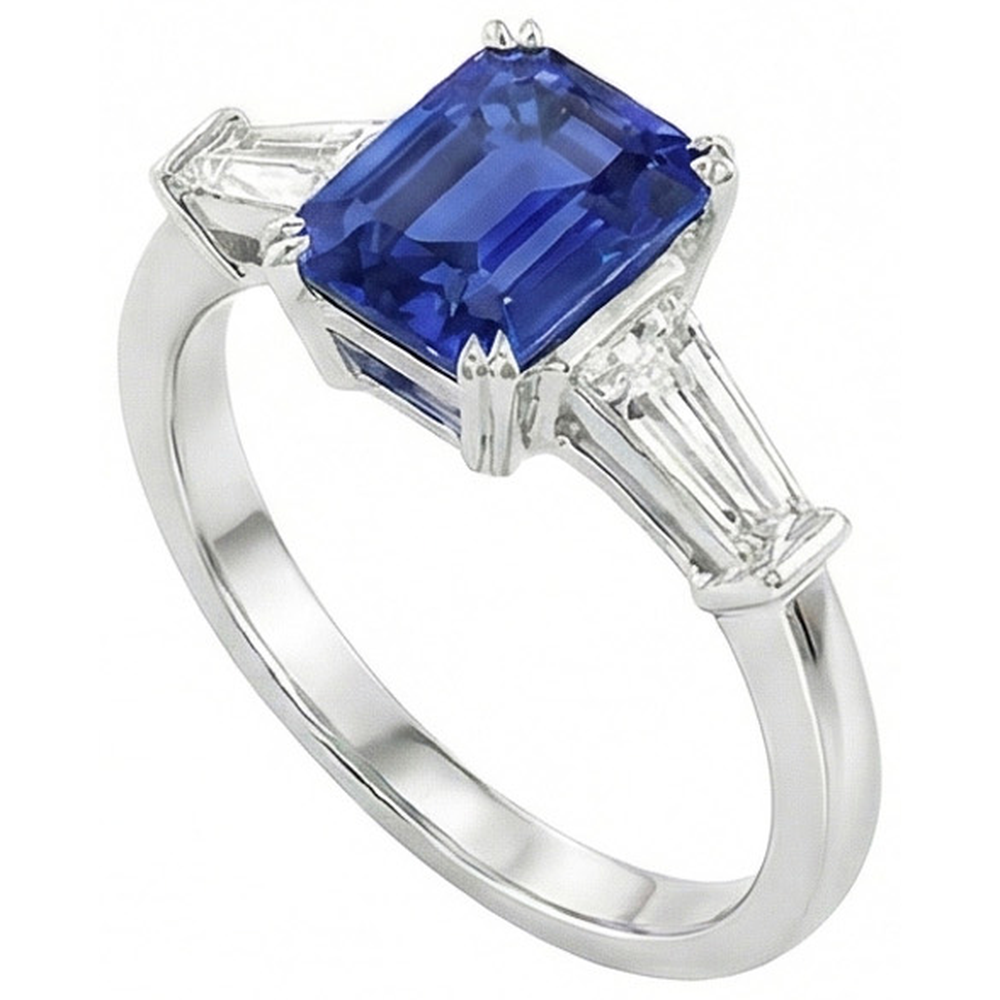 echter baguette diamant 2Karat ring Detailansicht