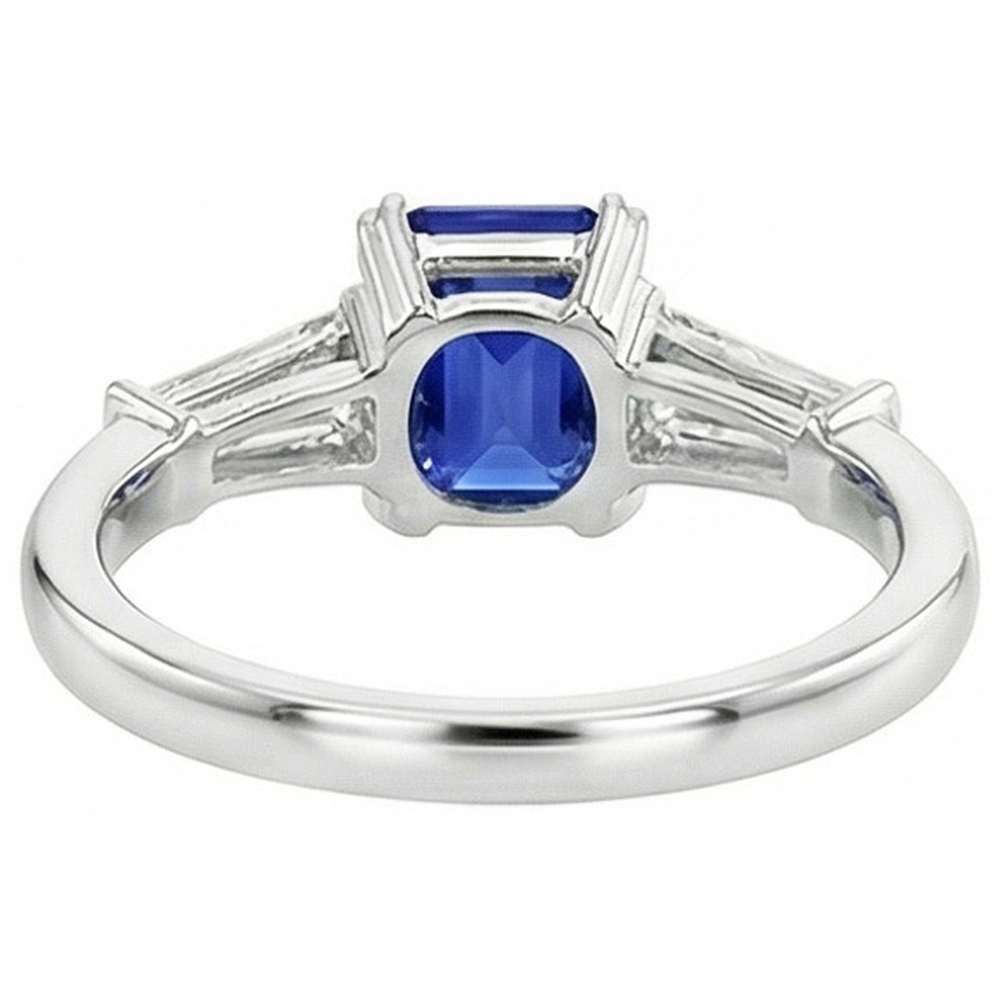 echter baguette diamant 2Karat ring Draufsicht