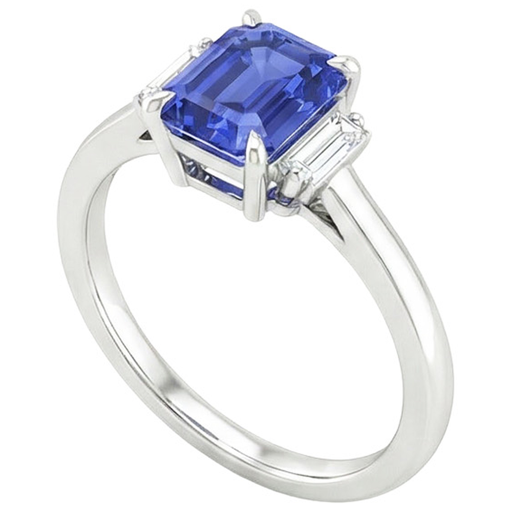 echter baguette diamant 4Karat ring Seitenansicht