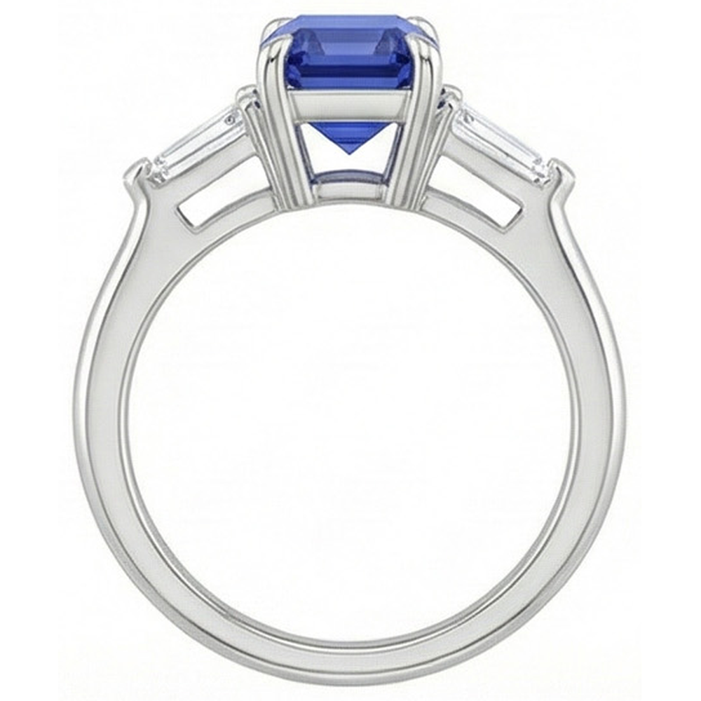 echter baguette diamant 3.50Karat ring Detailansicht