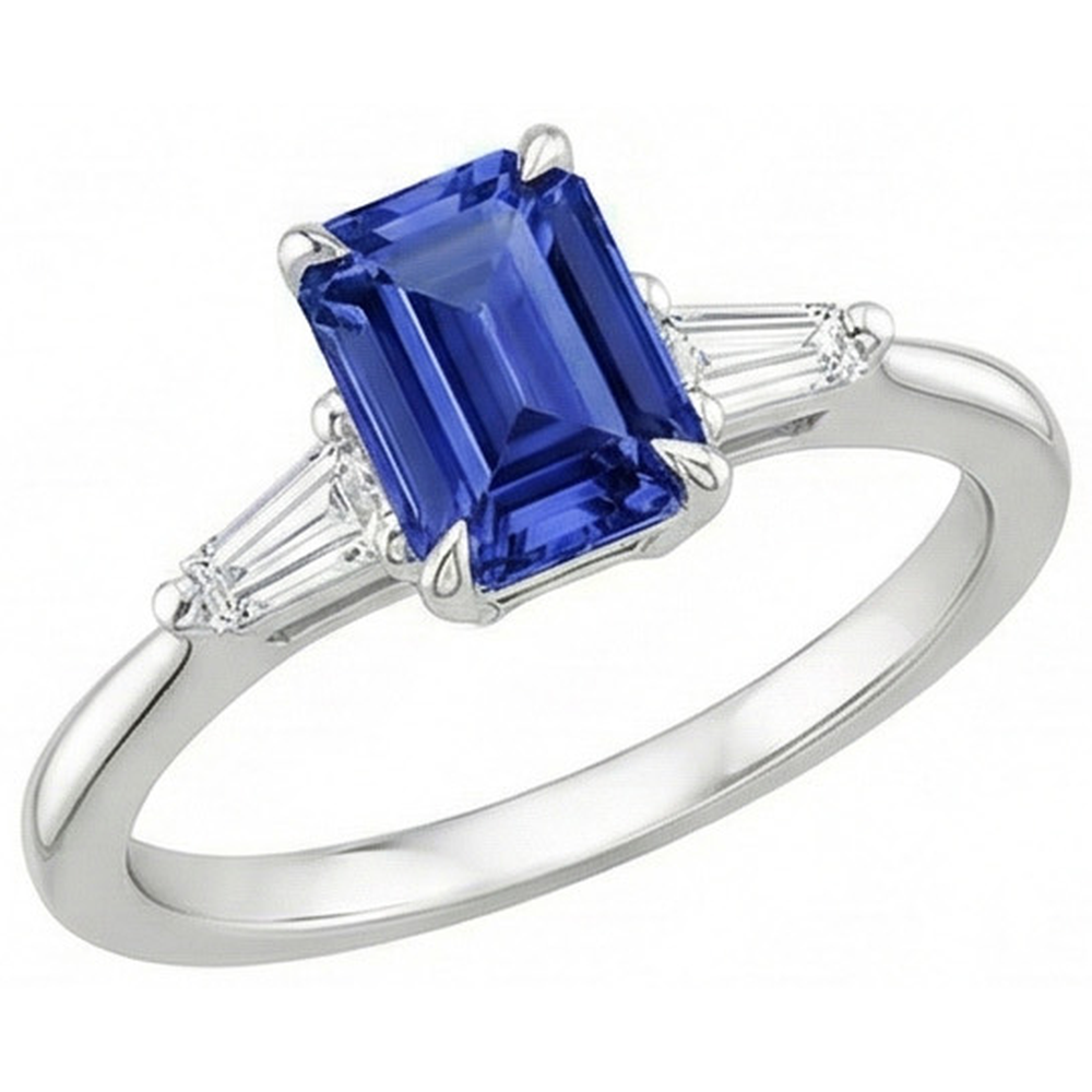 echter baguette diamant 3.50Karat ring Draufsicht