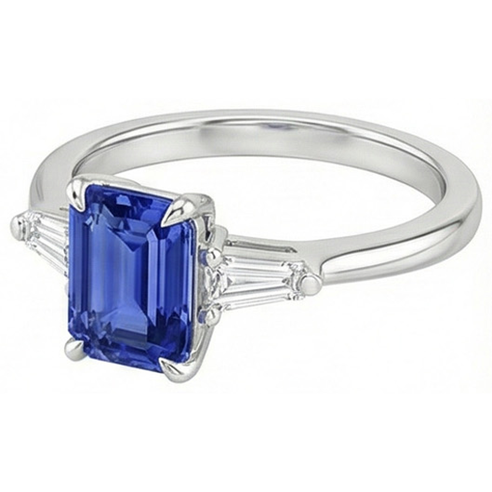 echter baguette diamant 3.50Karat ring mit Diamantbesatz