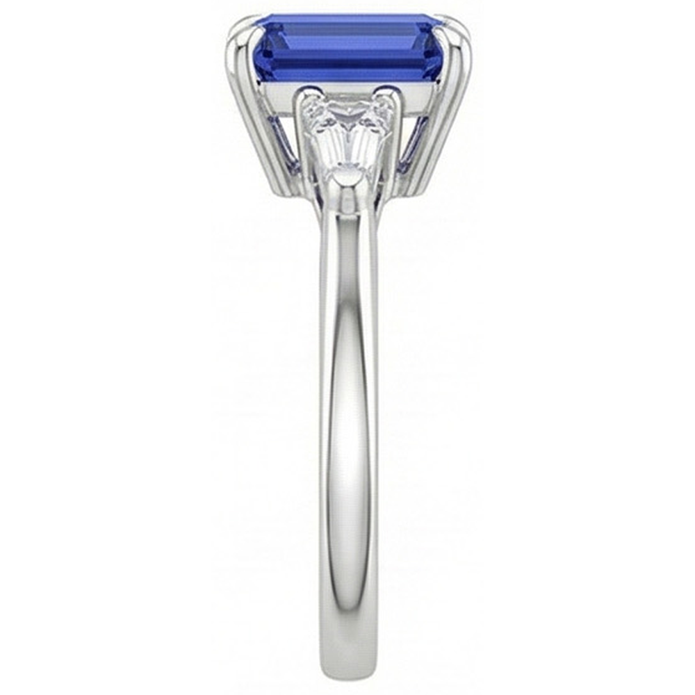 echter baguette diamant 3.50Karat ring Dreiviertelansicht
