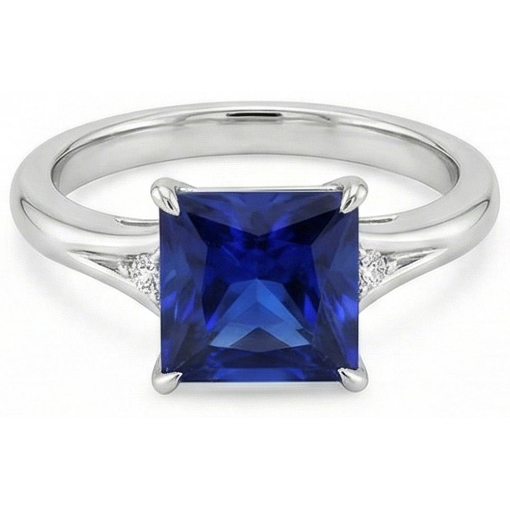 echter round diamant 5.25Karat ring Draufsicht