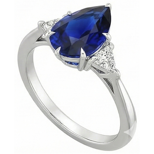 echter pear diamant 2.50Karat ring Seitenansicht