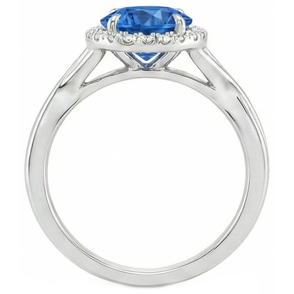 echter round saphir 2.40Karat ring auf Weiß