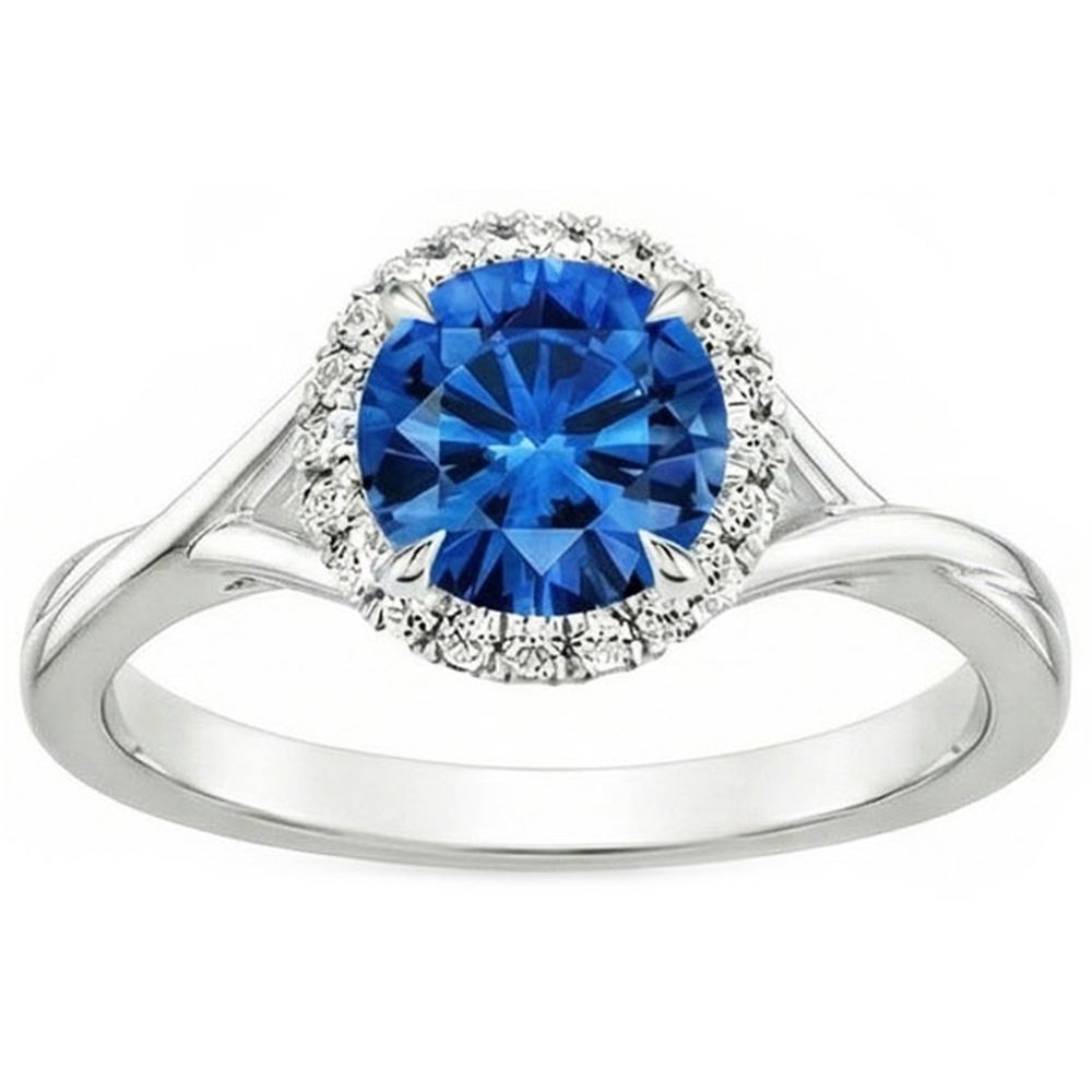 echter round saphir 2.40Karat ring Detailansicht