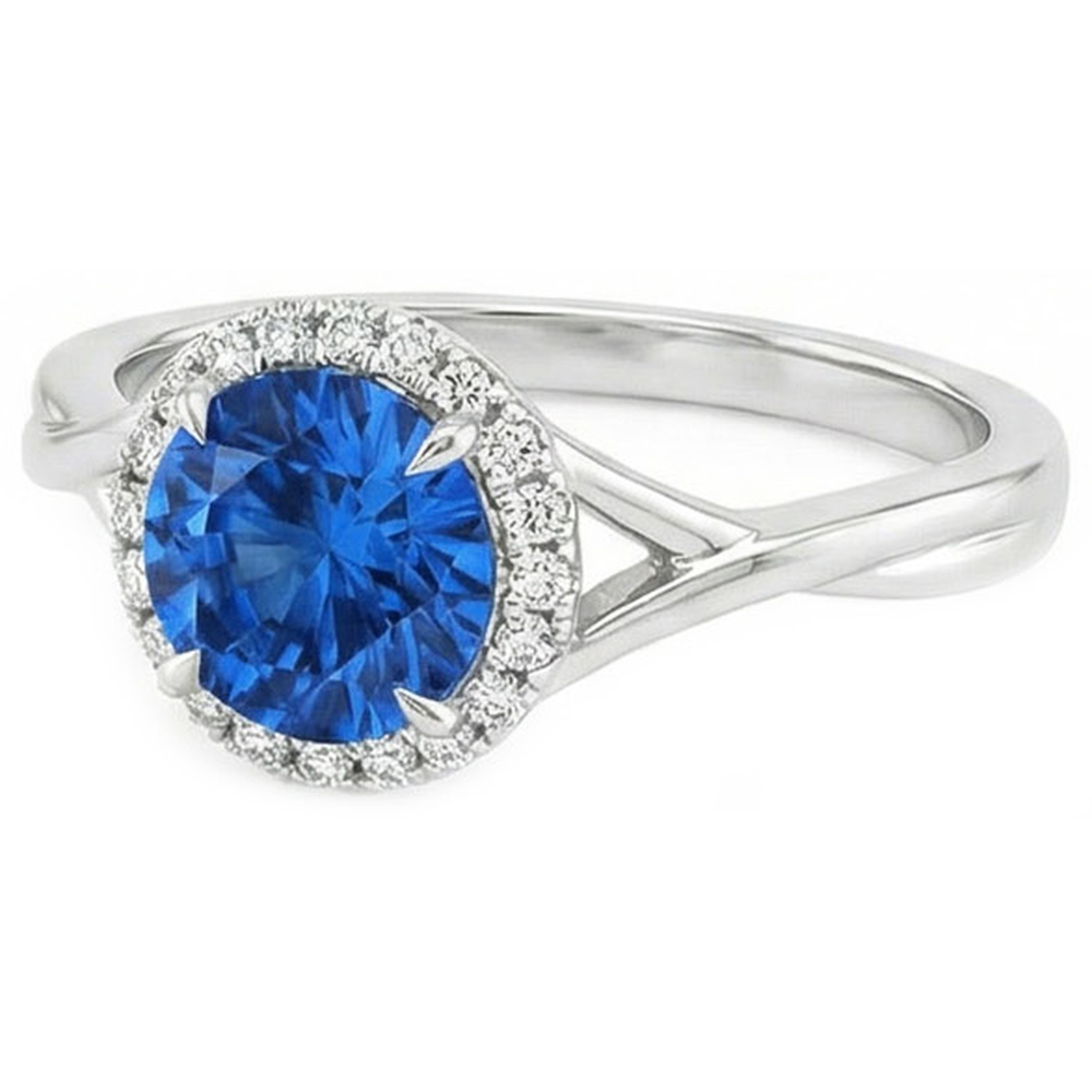 echter round saphir 2.40Karat ring Draufsicht