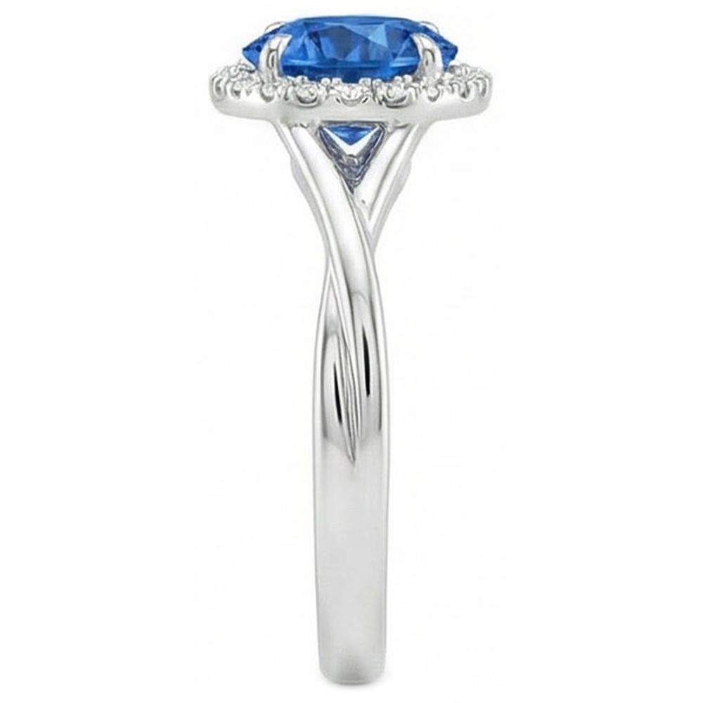 echter round saphir 2.40Karat ring Profilansicht
