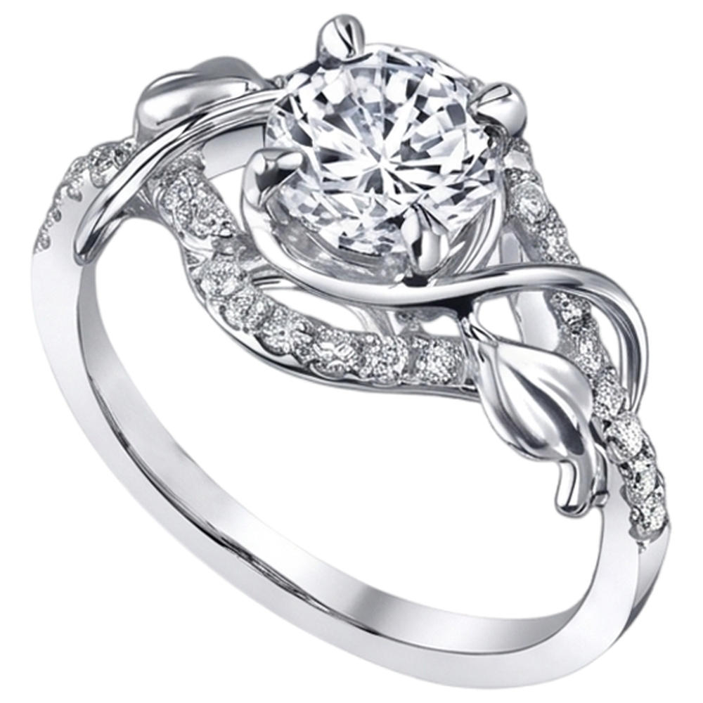 Eagle Claws Runder Echt Diamant-Verlobungsring 1,75 Karat Weißgold 14K