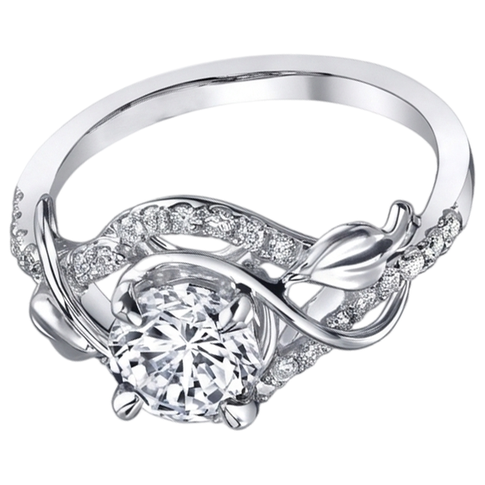 Eagle Claws Runder Echt Diamant-Verlobungsring 1,75 Karat Weißgold 14K
