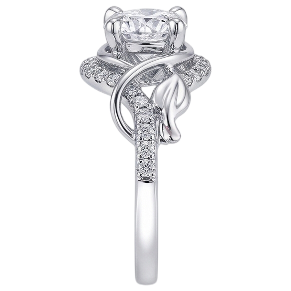 Eagle Claws Runder Echt Diamant-Verlobungsring 1,75 Karat Weißgold 14K