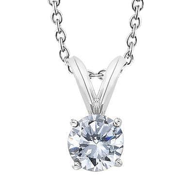 echter round diamant 0.90Karat anhänger Vorderansicht