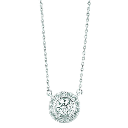 echter round diamant 0.64Karat anhänger Vorderansicht