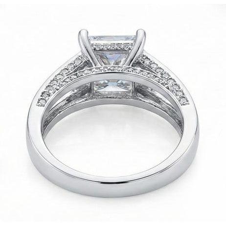 Echt Diamant-Jubiläums-Ausgefallener Ring 3,51 Karat Prinzessin Diamant Gold Weiß