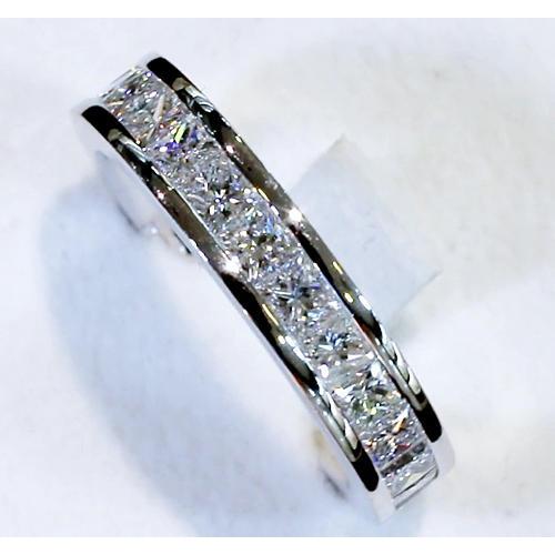 Echt Diamant-Jubiläumsband 4,60 Karat Weißgold im Princess-Schliff 14K