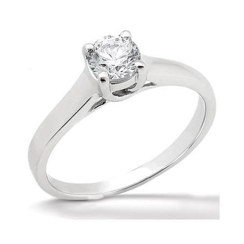 Echt Diamant-Solitärring Krappenstil 1 Ct. Weißgold 14K