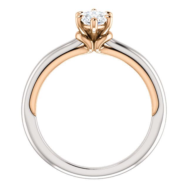 Echt Diamant-Solitärring Marquise Cut 1 Karat Two Tone Damenschmuck