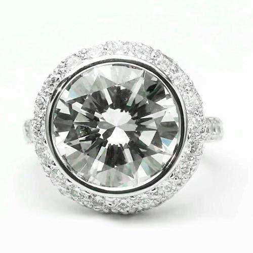 Echt Diamant-Verlobungs-Halo-Ring 3,34 Karat Runde Diamanten Weißgold 14K Schmuck