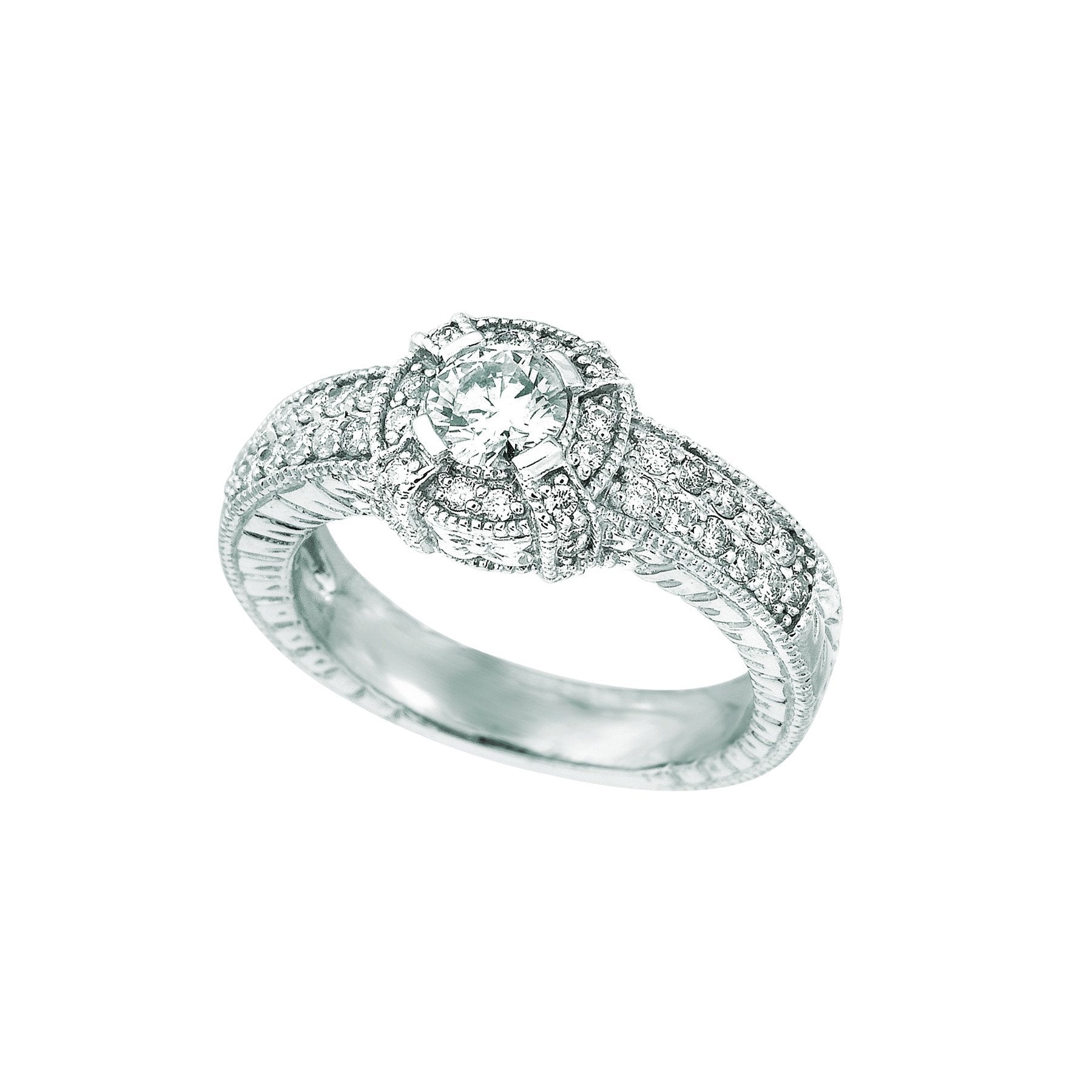 Echt Diamant-Verlobungsring 1 Karat 14K Weißgold