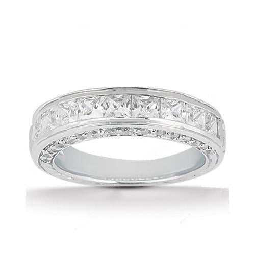 Echt Diamant-Verlobungsring 4,76 Karat Prinzessin Und Rundschliff WG 14K