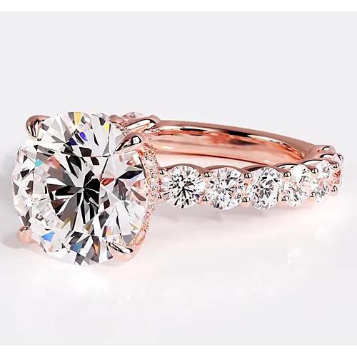 Echt Diamant-Verlobungsring 6,40 Karat Roségold Damen Schmuck