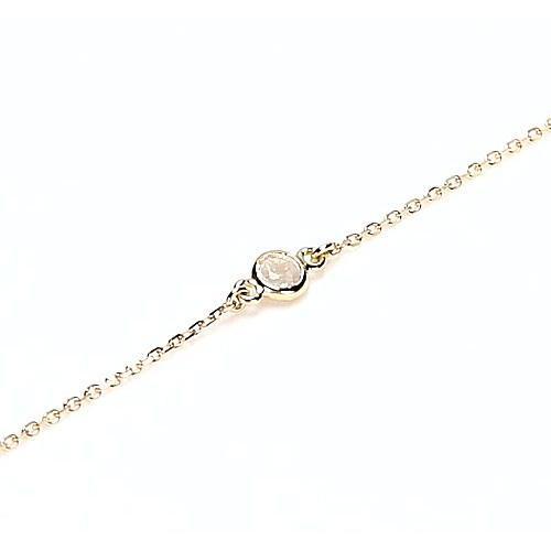 Echt Diamant 1 Karat Lünette Set Armband Gelbgold 14K Schmuck