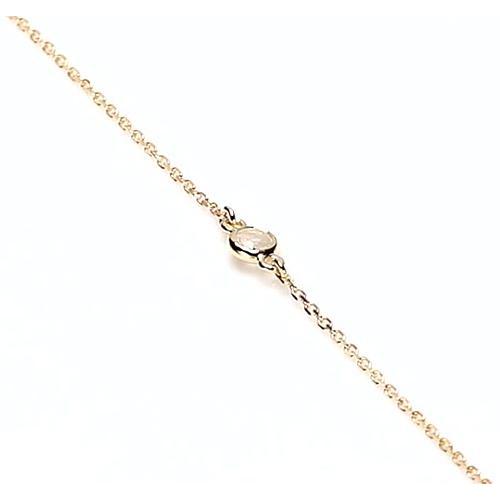 Echt Diamant 1 Karat Lünette Set Armband Gelbgold 14K Schmuck