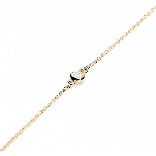 Echt Diamant 1 Karat Lünette Set Armband Gelbgold 14K Schmuck