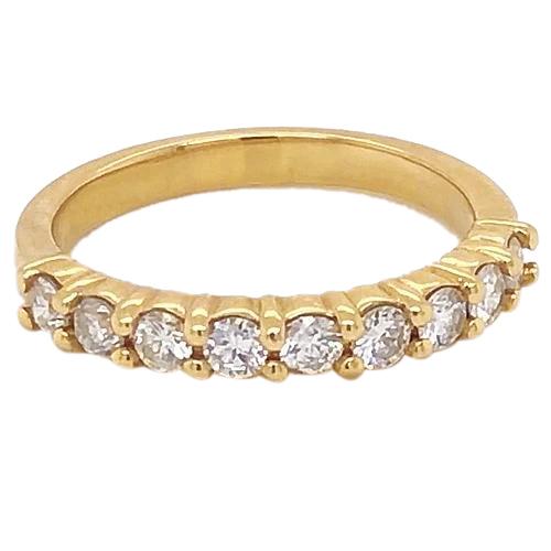 Echt Diamant Anniversary Band 1,35 Karat Bar Set Damen Gelbgold 14K