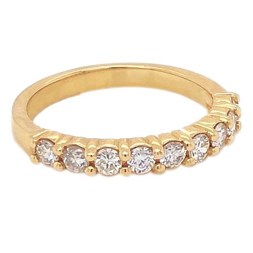 Echt Diamant Anniversary Band 1,35 Karat Bar Set Damen Gelbgold 14K