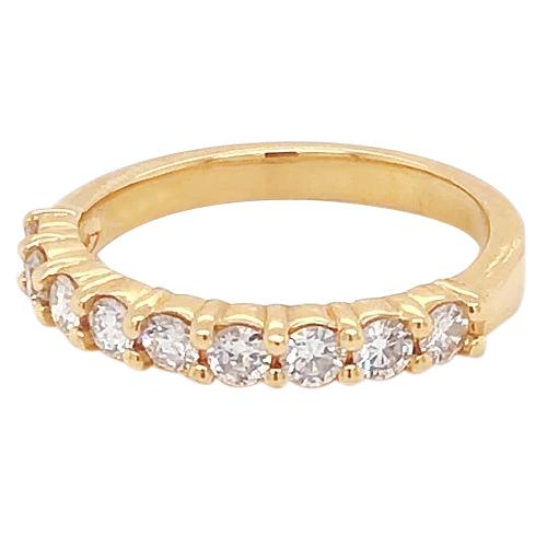 Echt Diamant Anniversary Band 1,35 Karat Bar Set Damen Gelbgold 14K