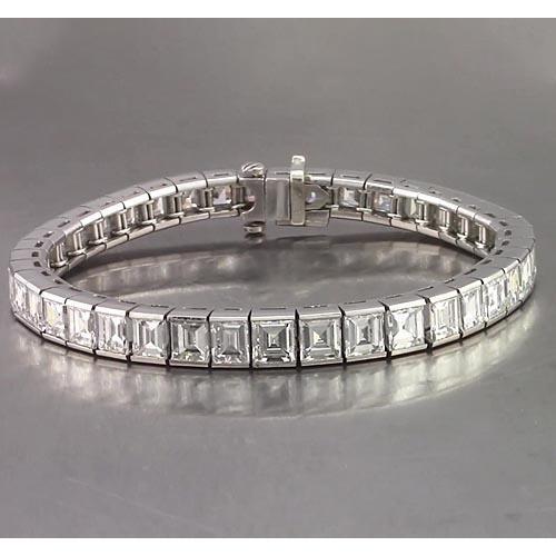 Echt Diamant Asscher Tennis Armband 26,65 Karat Weißgold Schmuck Neu